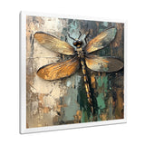 Green Brown Dragonfly's Forest Fusion - Green Dragonfly Wall Art