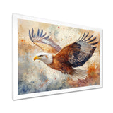 Brown Yellow Bold Eagle Soaring High - Eagle Home Decor Art