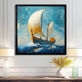 White Greek Triumph Greek Trireme Ship - Vikings Boat Canvas Wall Art