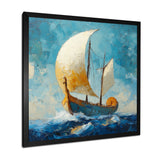 White Greek Triumph Greek Trireme Ship - Vikings Boat Canvas Wall Art