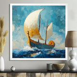 White Greek Triumph Greek Trireme Ship - Vikings Boat Canvas Wall Art