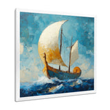 White Greek Triumph Greek Trireme Ship - Vikings Boat Canvas Wall Art