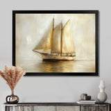 White Sailing Aegean Greek Trireme Ship - Boat Sailing Canvas Wall Art