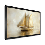 White Sailing Aegean Greek Trireme Ship - Boat Sailing Canvas Wall Art