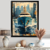 Boat Yacht Blue Billionaires Club I - Boat Yacht Canvas Wall Art