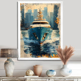 Boat Yacht Blue Billionaires Club I - Boat Yacht Canvas Wall Art