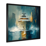 Green Yellow Yacht Horizon - Boat Yacht Canvas Wall Art