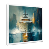 Green Yellow Yacht Horizon - Boat Yacht Canvas Wall Art