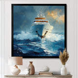 Blue Sophistication With Yellow Boat Yacht Blend - Boat Yacht Canvas Wall Art
