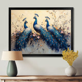 Blue Classic Peacocks Reunion - Peacock Wall Art Prints