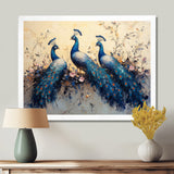 Blue Classic Peacocks Reunion - Peacock Wall Art Prints