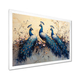 Blue Classic Peacocks Reunion - Peacock Wall Art Prints