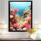Pink Oceanic Coral Floral Dreams - Blue Coral Wall Art