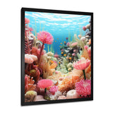 Pink Oceanic Coral Floral Dreams - Blue Coral Wall Art