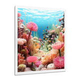 Pink Oceanic Coral Floral Dreams - Blue Coral Wall Art
