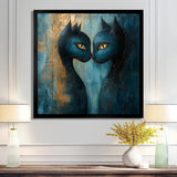 Viking Blue Freyja's Cats - Cat Framed Canvas Art