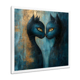 Viking Blue Freyja's Cats - Cat Framed Canvas Art