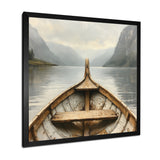Brown Vikings Boat Fjords Tranquility I - Vikings Boat Canvas Wall Art