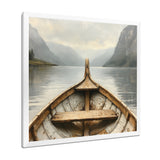 Brown Vikings Boat Fjords Tranquility I - Vikings Boat Canvas Wall Art