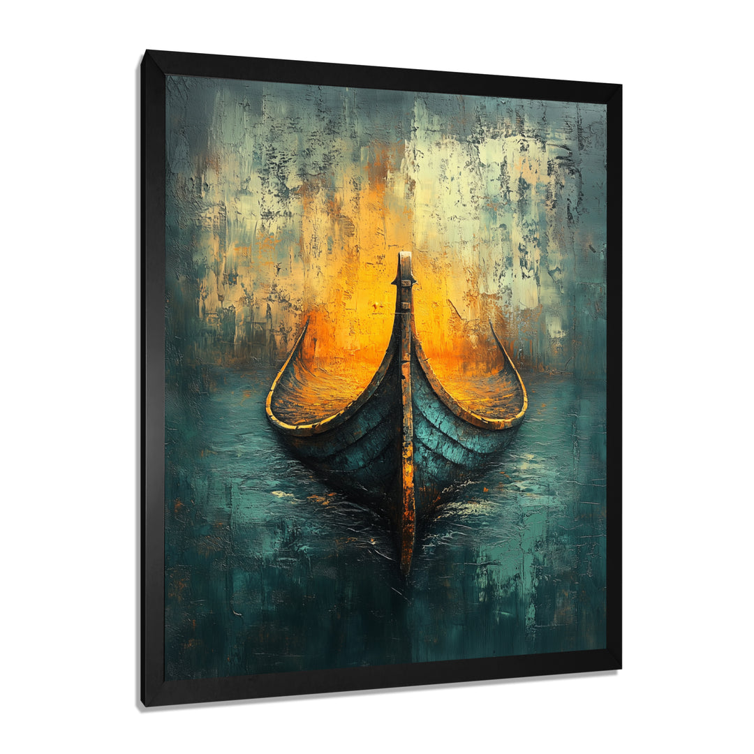 Yellow Vikings Boat Longships Speed - Vikings Boat Canvas Wall Art