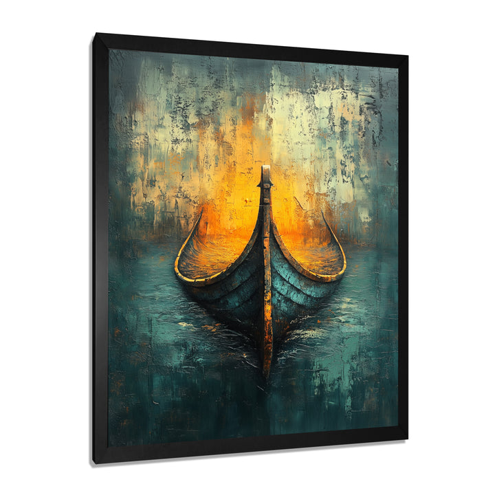 Yellow Vikings Boat Longships Speed - Vikings Boat Canvas Wall Art