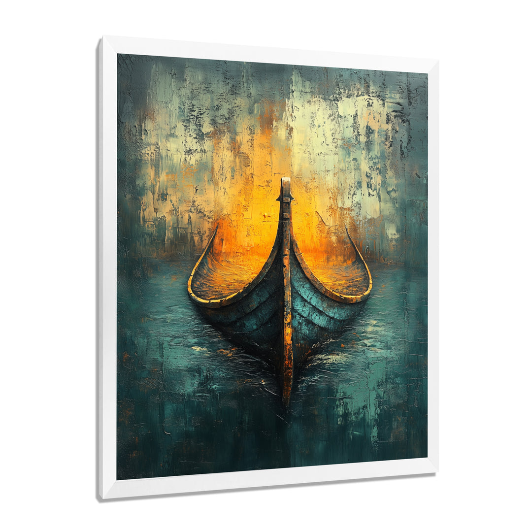Yellow Vikings Boat Longships Speed - Vikings Boat Canvas Wall Art