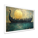 Green Vikings Boat Vikings Return - Vikings Boat Canvas Wall Art