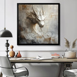 Mythology White Dragons Head - Dragons Living Room Wall Art