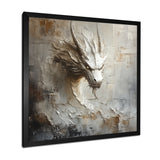 Mythology White Dragons Head - Dragons Living Room Wall Art