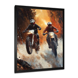 Orange Moto X Head-To-Head Accented With Black - Dirt Bike Canvas Wall Art