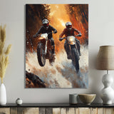 Orange Moto X Head-To-Head Accented With Black - Dirt Bike Canvas Wall Art