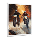 Orange Moto X Head-To-Head Accented With Black - Dirt Bike Canvas Wall Art