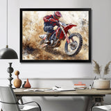 Red Moto X Mayhem Accented With Black I - Dirt Bike Canvas Wall Art