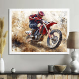 Red Moto X Mayhem Accented With Black I - Dirt Bike Canvas Wall Art