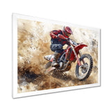 Red Moto X Mayhem Accented With Black I - Dirt Bike Canvas Wall Art
