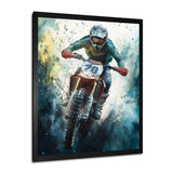Green Moto X Step-Up Accented With Yellow I - Dirt Bike Canvas Wall Art