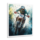 Green Moto X Step-Up Accented With Yellow I - Dirt Bike Canvas Wall Art