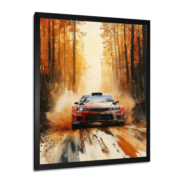 Orange Rally Car Rallycross Accented With Red - Cars Off-Roadcanvas Canvas Wall Art