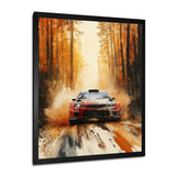 Orange Rally Car Rallycross Accented With Red - Cars Off-Roadcanvas Canvas Wall Art