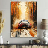 Orange Rally Car Rallycross Accented With Red - Cars Off-Roadcanvas Canvas Wall Art