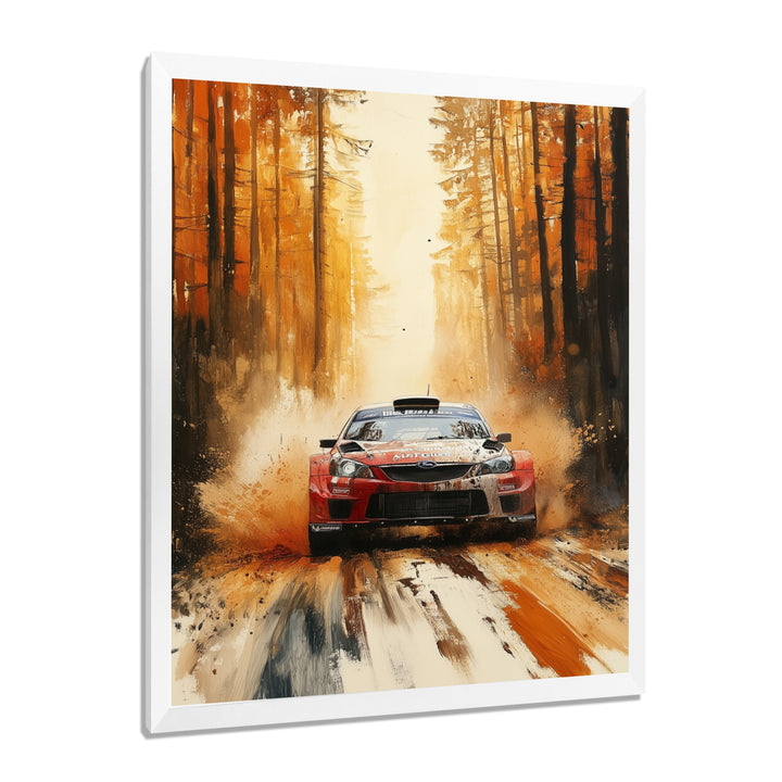 Orange Rally Car Rallycross Accented With Red - Cars Off-Roadcanvas Canvas Wall Art