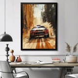 Red Rally Car Rallycross Accented With Orange - Cars Off-Roadcanvas Canvas Wall Art