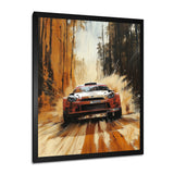 Red Rally Car Rallycross Accented With Orange - Cars Off-Roadcanvas Canvas Wall Art