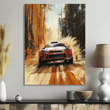 Red Rally Car Rallycross Accented With Orange - Cars Off-Roadcanvas Canvas Wall Art