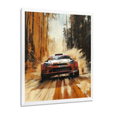 Red Rally Car Rallycross Accented With Orange - Cars Off-Roadcanvas Canvas Wall Art