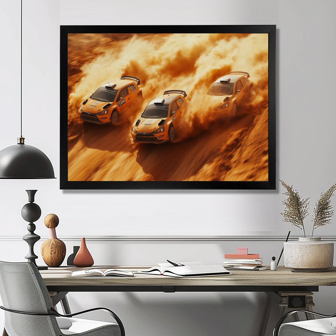 Orange Rally Car Rush Accented With Black - Cars Off-Roadcanvas Canvas Wall Art