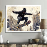 Black Skateboard Street Women's Accented With - Skateboard Canvas Wall Art