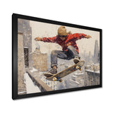 Red Skateboard Street Women's Accented With - Skateboard Canvas Wall Art