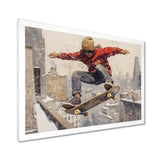 Red Skateboard Street Women's Accented With - Skateboard Canvas Wall Art