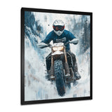 Green Snowmobile Freestyle Accented With White - Dirt Bike Canvas Wall Art